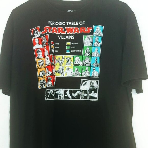 Star Wars Periodic Table of Elements Villains Mens 2XL Graphic T-shirt Short Sle - Picture 4 of 4